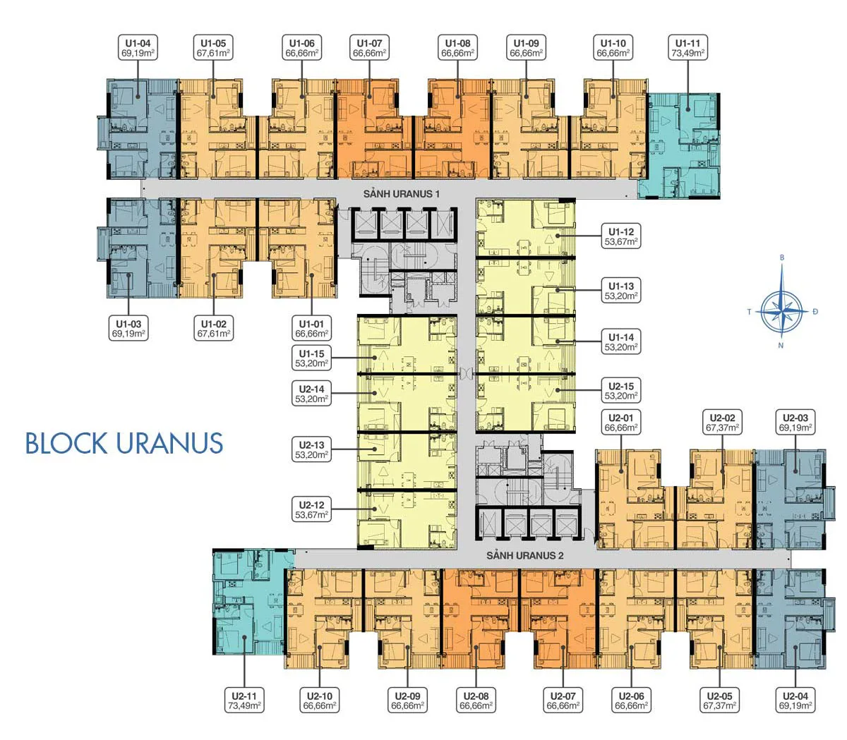 Mặt bằng Block U